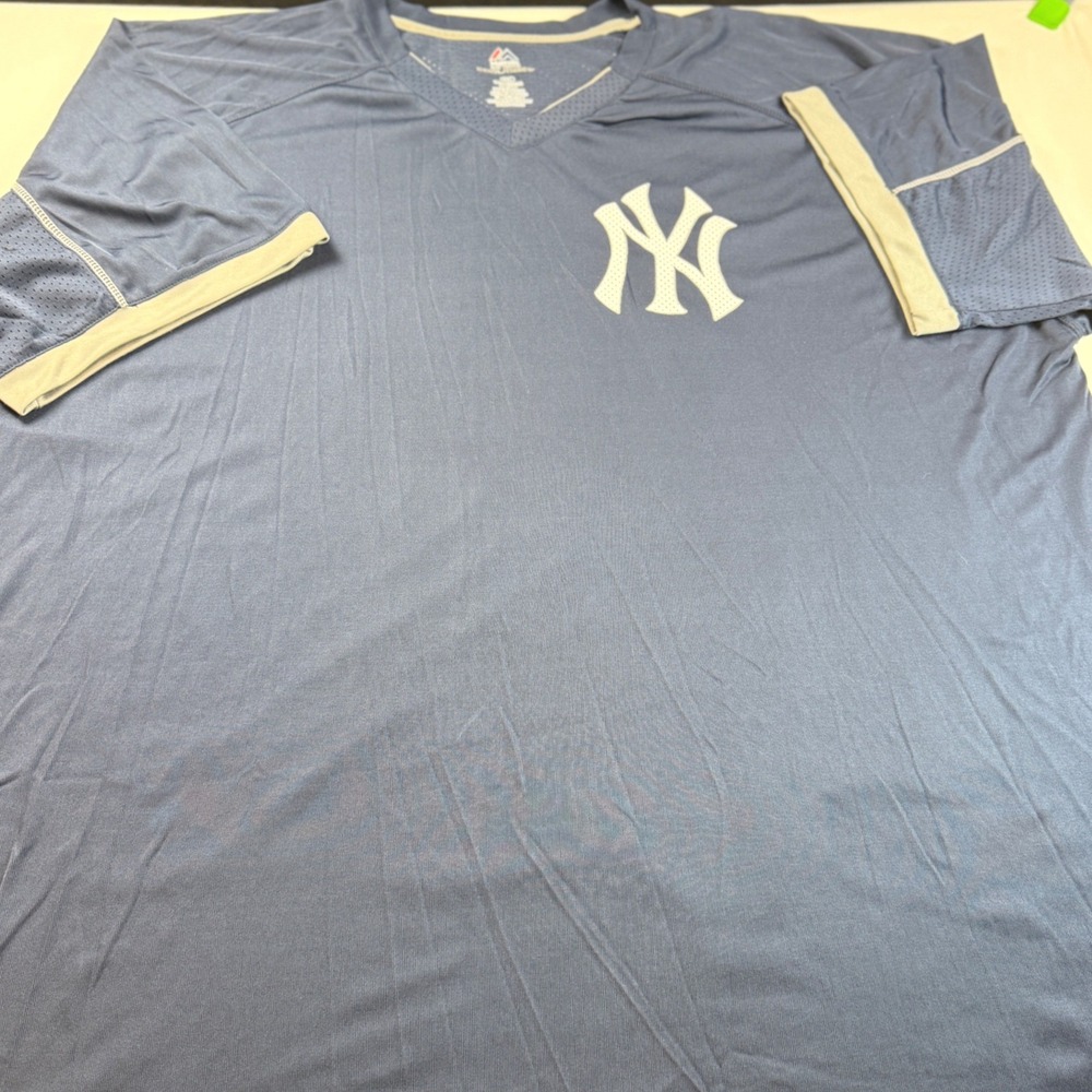 Majestic Training Shirt Men 4XL Navy Blue NY Yankees Cool Base Short Sleeve